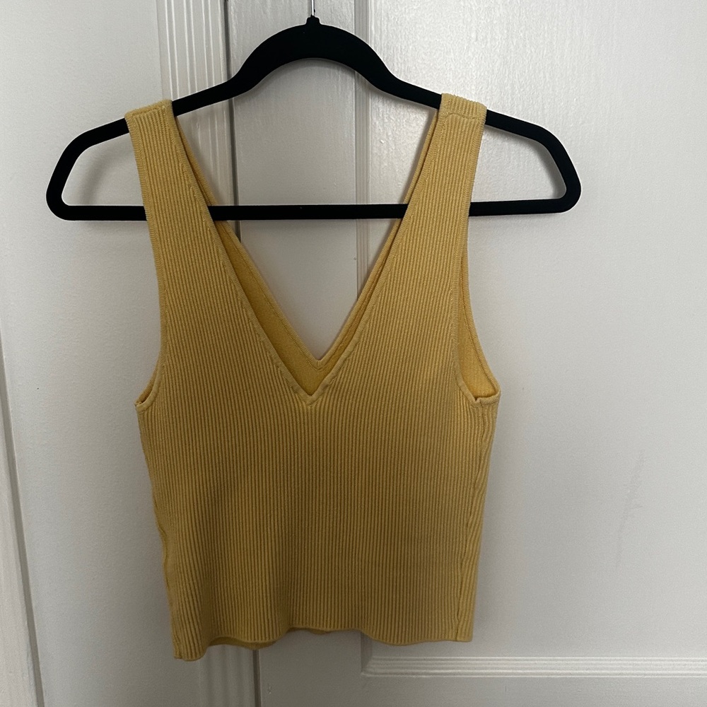 Abercrombie & Fitch Yellow Ribbed Tank Top